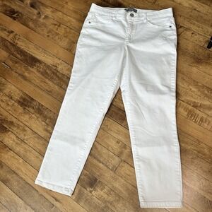 Wit & Wisdom Skinny Jeans Size‎ 12 White High Waist Stretch Crop Pants A6